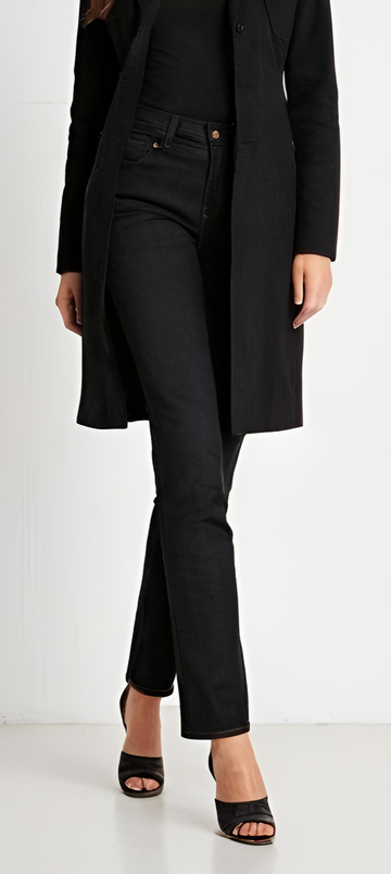 Slim fit stretchable black cotton jeans plus size for women