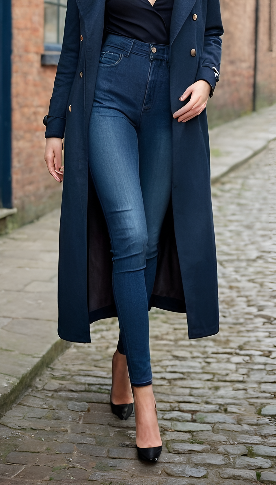 Women Regular Fit Full Length Dark Blue Lightly Faded Jeans