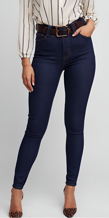 High Waisted Jeggings in Dark Indigo