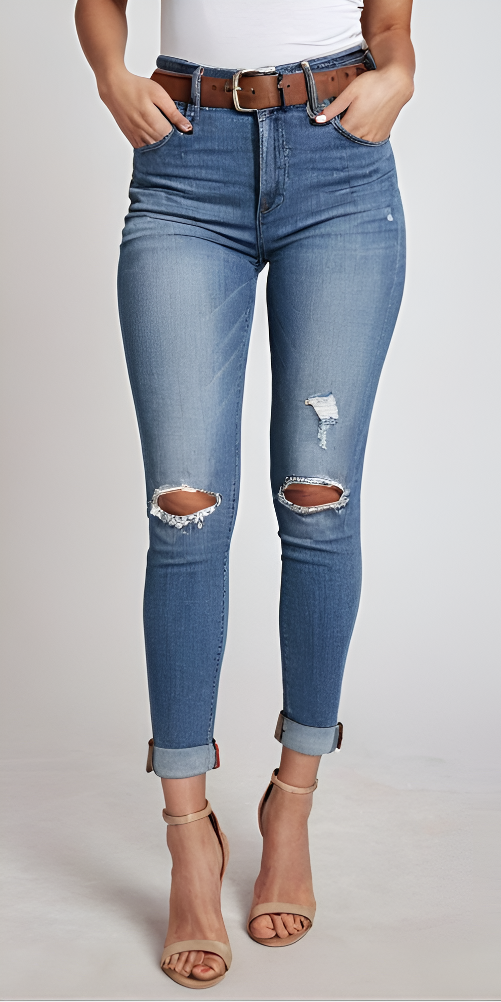 Silver boyfriend fit stretchable both knees ripped jeans